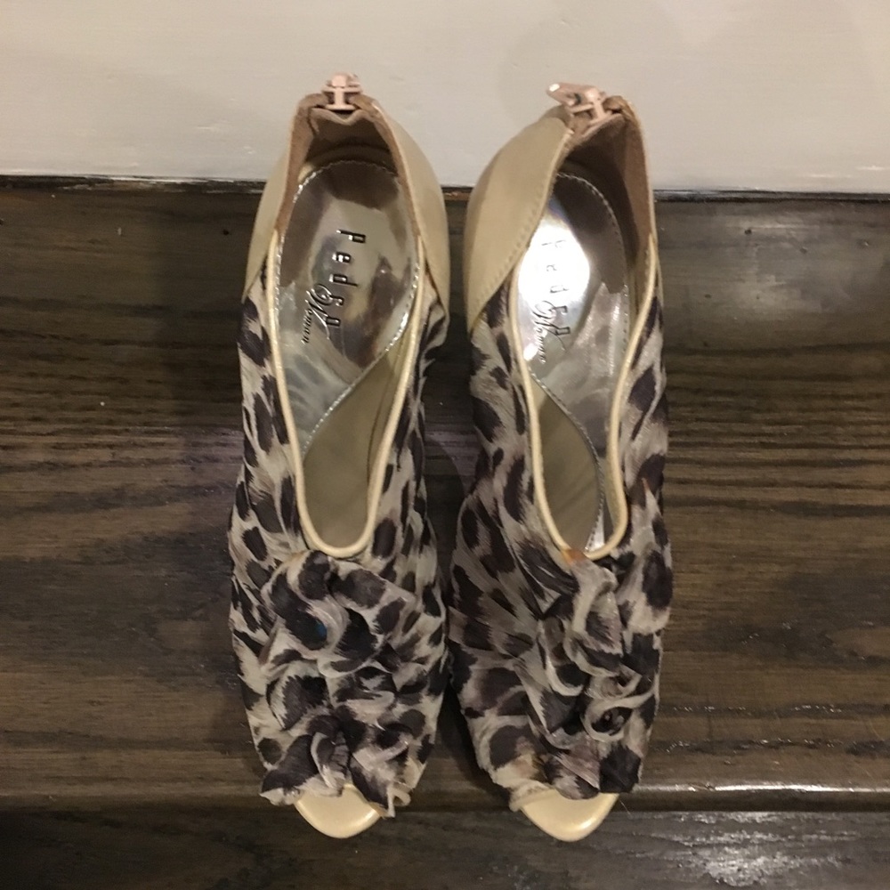 Leopard Print Mesh With Ruffle Ankle Booties - image 3